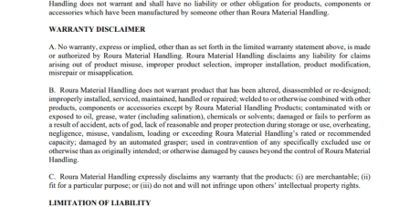 Roura Warranty