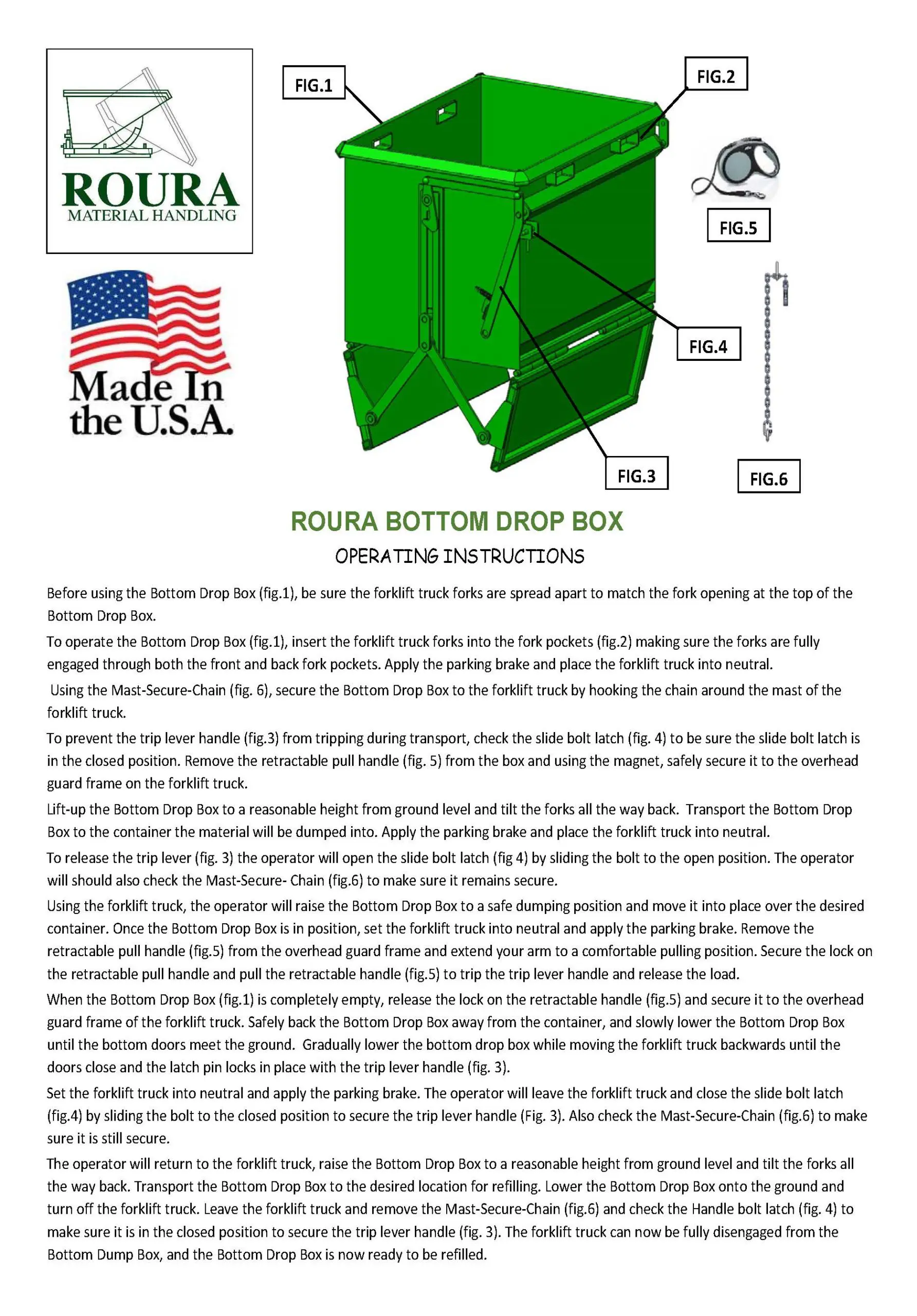 Roura Bottom Drop Instructions