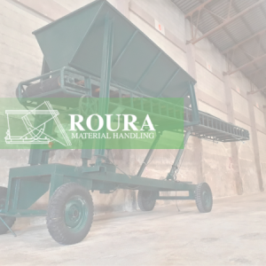 A large mobile hopper model in a barn