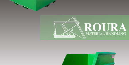 A rotator box on the top left and a self-dumping hopper in the bottom right