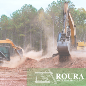 A construction site with dust