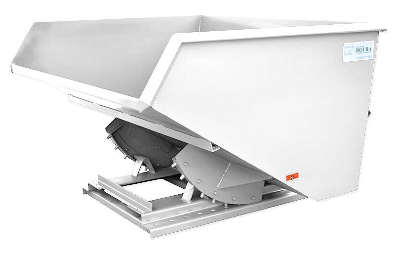 White Self-Dumping Hopper