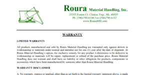 Roura Warranty