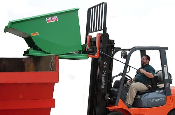 self dumping forklift hopper